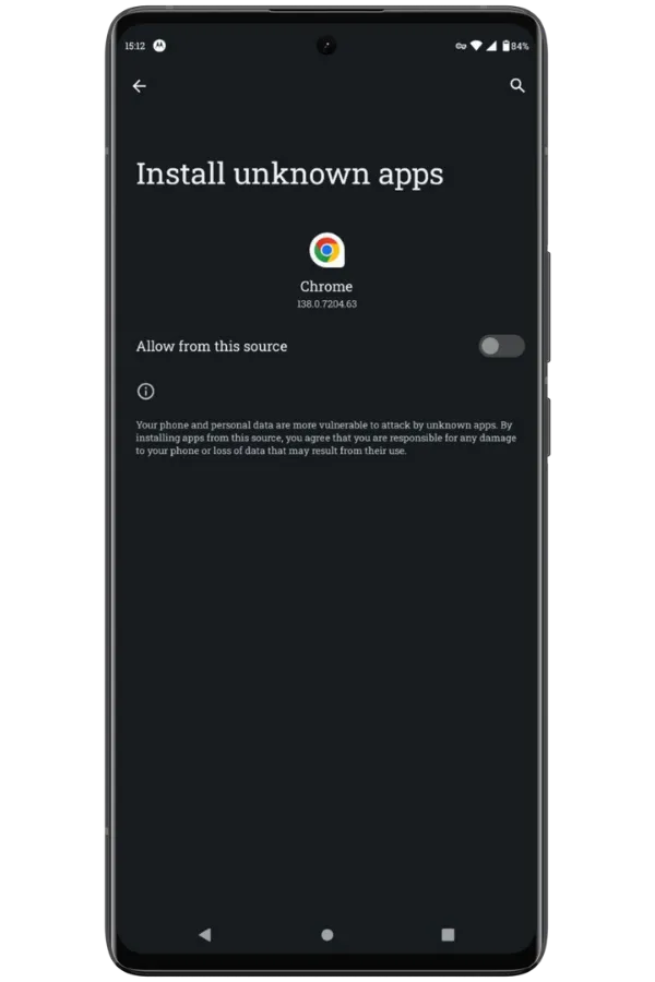 Enable Unknown Sources